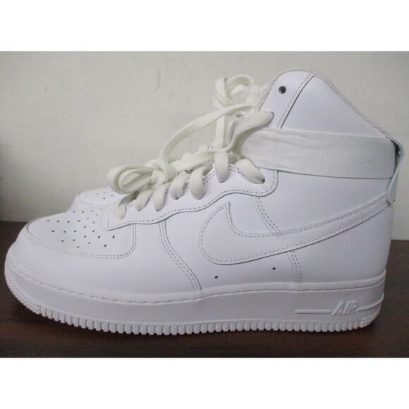 USED Nike WMNS Air Force 1 High 'Triple White' Size 10 - Picture 2 of 11
